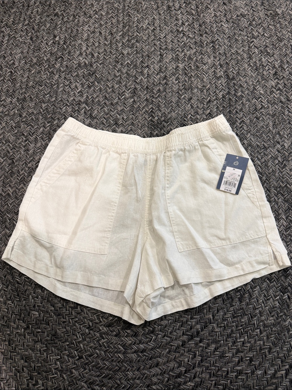 Universal Thread Cream High-Waist Linen-Blend Shorts